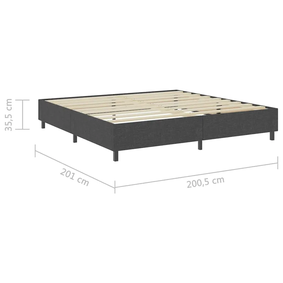 Sommier à lattes de lit sans matelas gris tissu 200x200 cm - 8