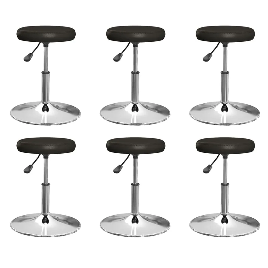 Chaises à manger lot de 6 noir similicuir