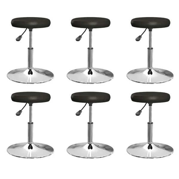 Chaises à manger lot de 6 noir similicuir