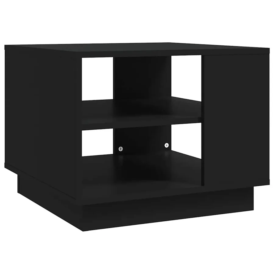 Table basse noir 55x55x43 cm bois d'ingénierie - 2