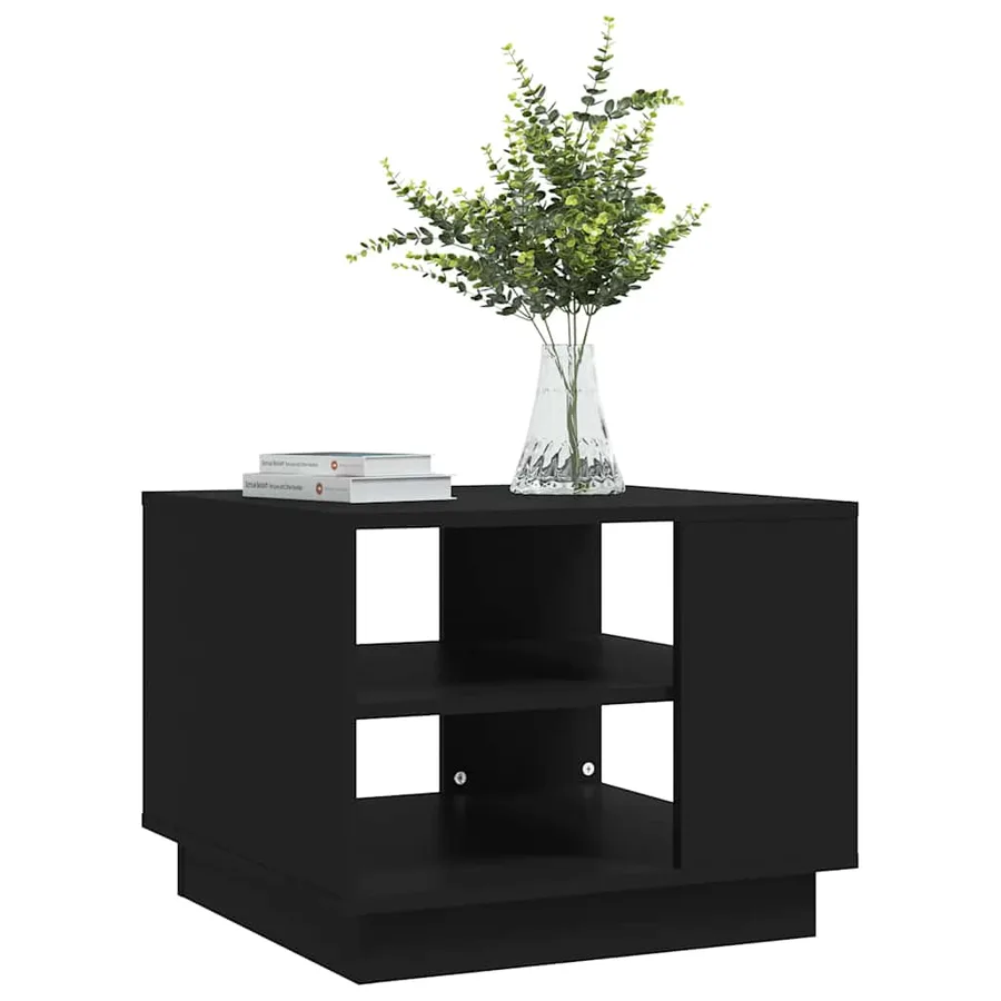 Table basse noir 55x55x43 cm bois d'ingénierie - 6