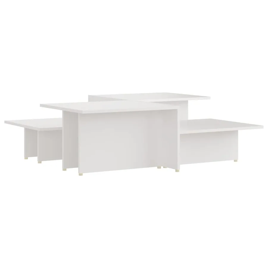 Tables basses 2 pcs Blanc 111,5x50x33 cm Bois d'ingénierie - 2