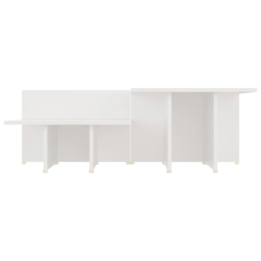 Tables basses 2 pcs Blanc 111,5x50x33 cm Bois d'ingénierie - 5