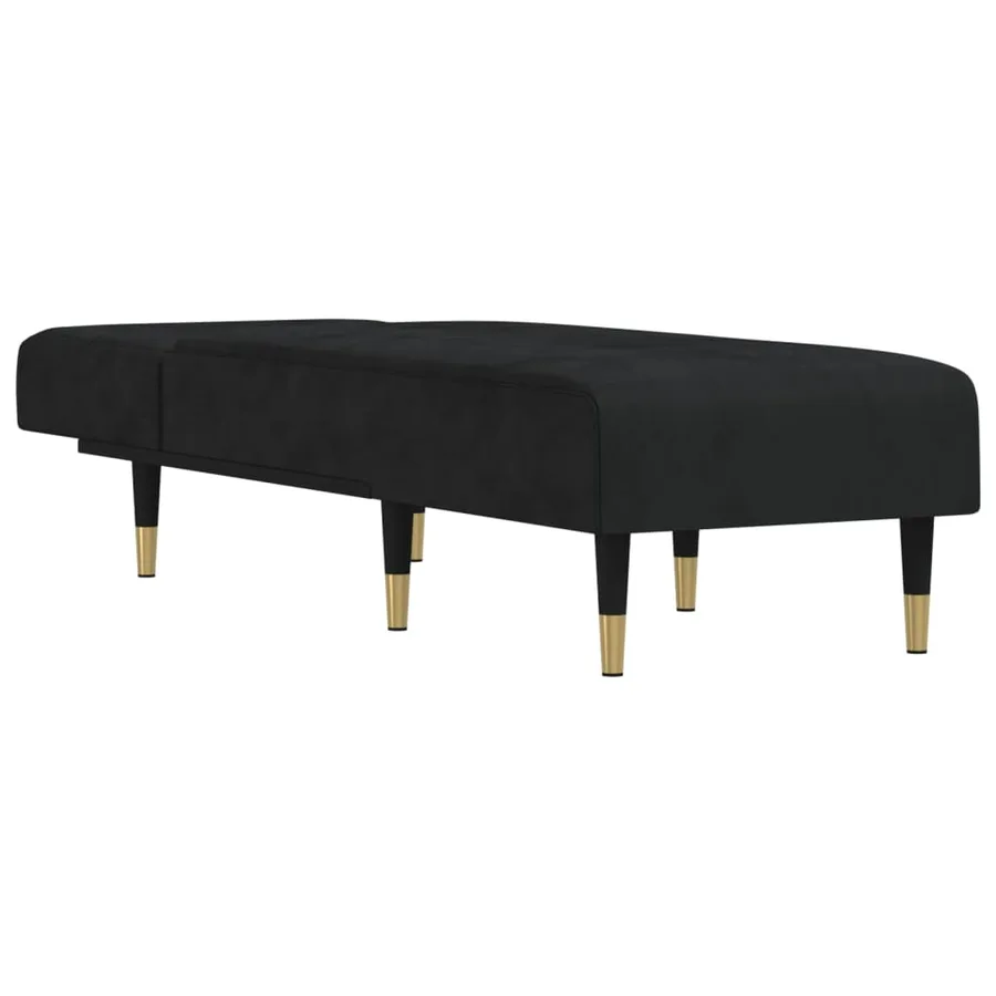 Chaise longue noir velours - 3