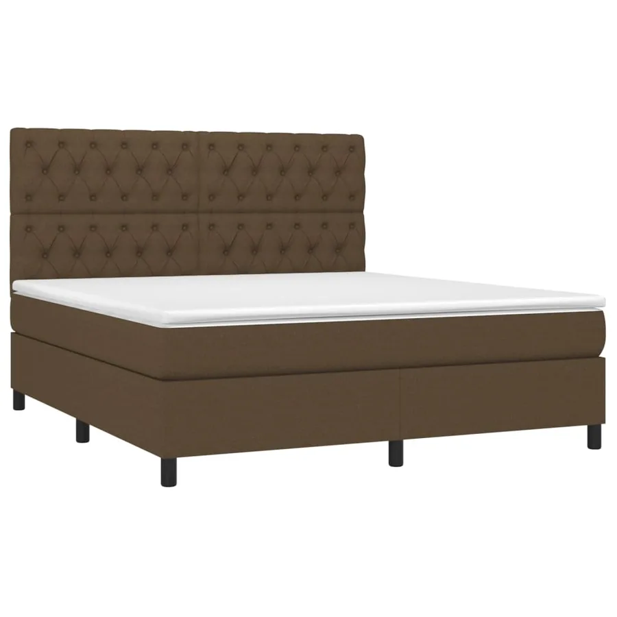 Sommier à lattes de lit matelas et LED Marron foncé 160x200 cm - 3