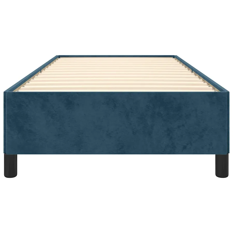 Cadre de lit sans matelas bleu foncé 90x190 cm velours - 5