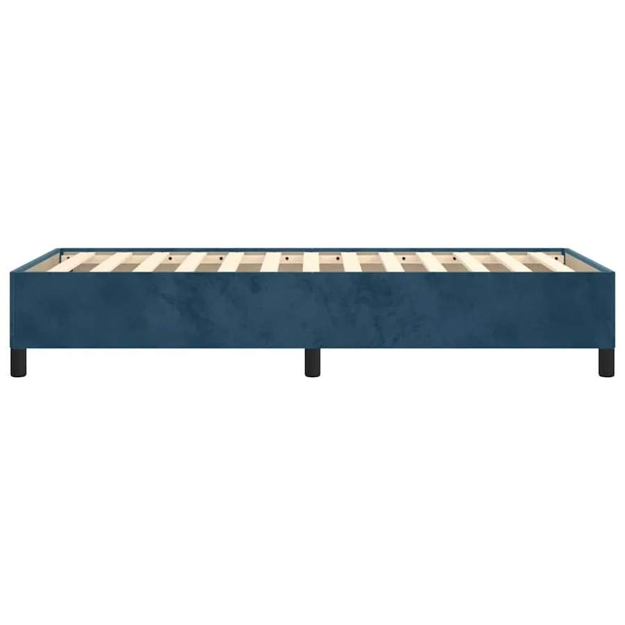 Cadre de lit sans matelas bleu foncé 90x190 cm velours - 6