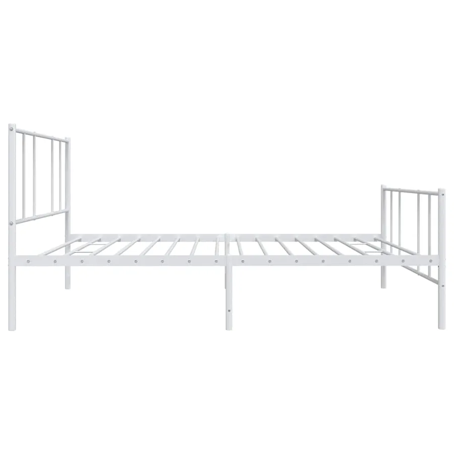 Cadre de lit métal sans matelas avec pied de lit blanc 90x200cm - 7