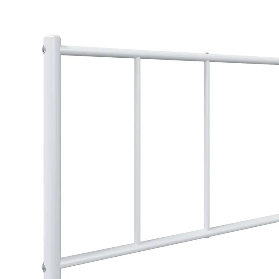 Cadre de lit métal sans matelas avec pied de lit blanc 90x200cm - 9