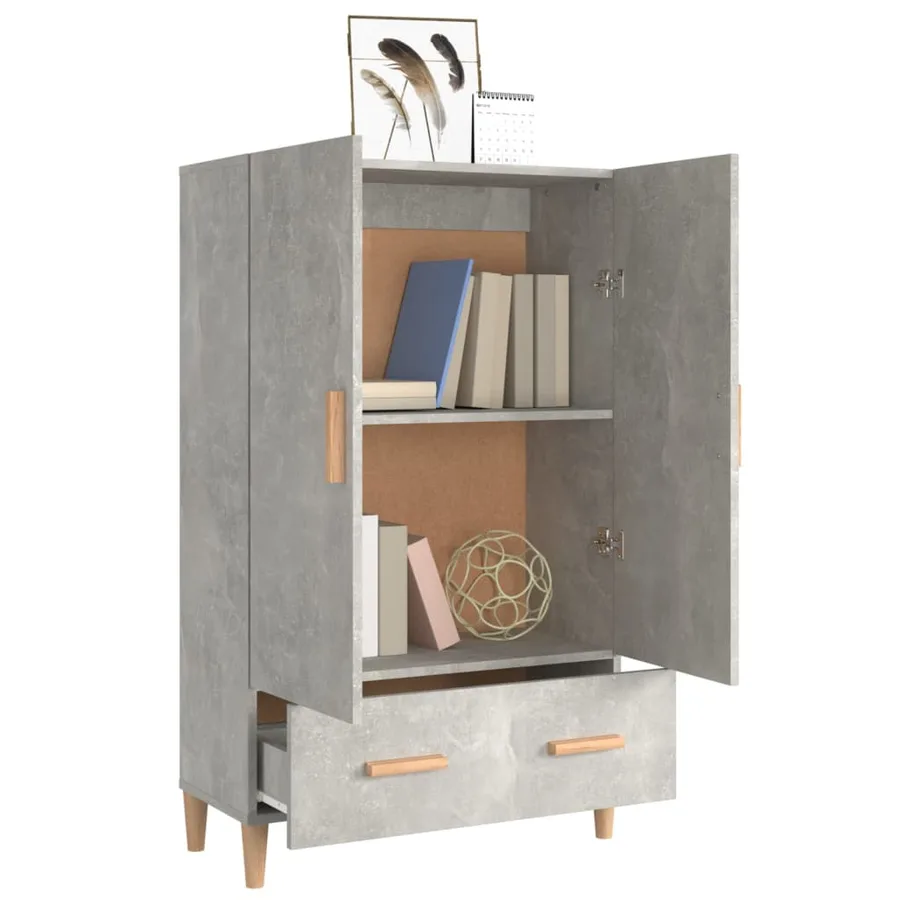 Buffet haut Gris béton 70x31x115 cm Bois d'ingénierie - 7