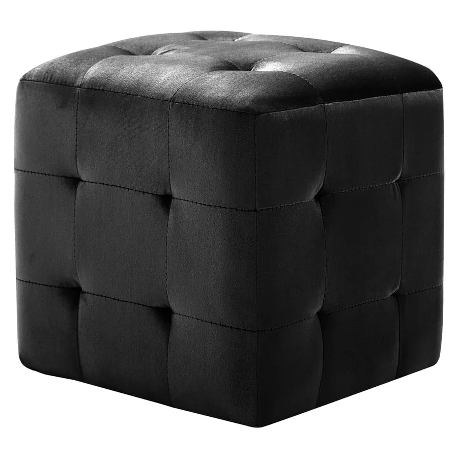 2 pcs Tables de chevet Noir 30x30x30 cm Tissu velours - 2