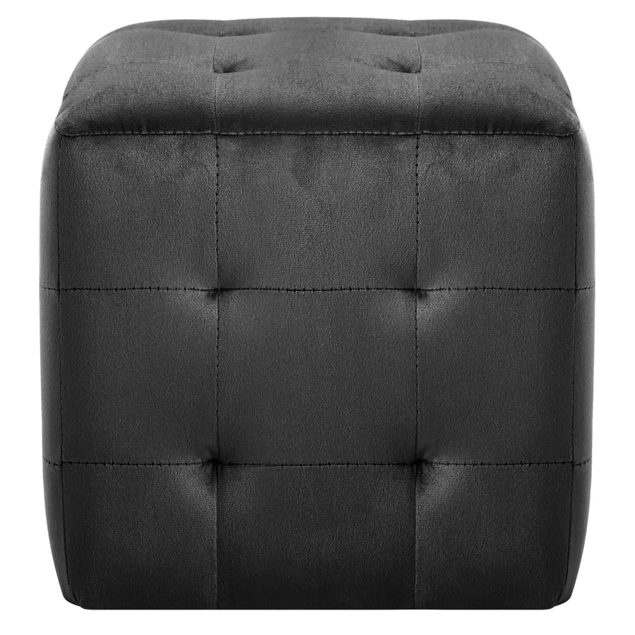 2 pcs Tables de chevet Noir 30x30x30 cm Tissu velours - 3