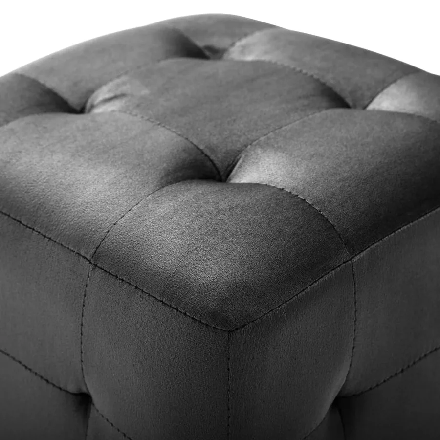 2 pcs Tables de chevet Noir 30x30x30 cm Tissu velours - 4