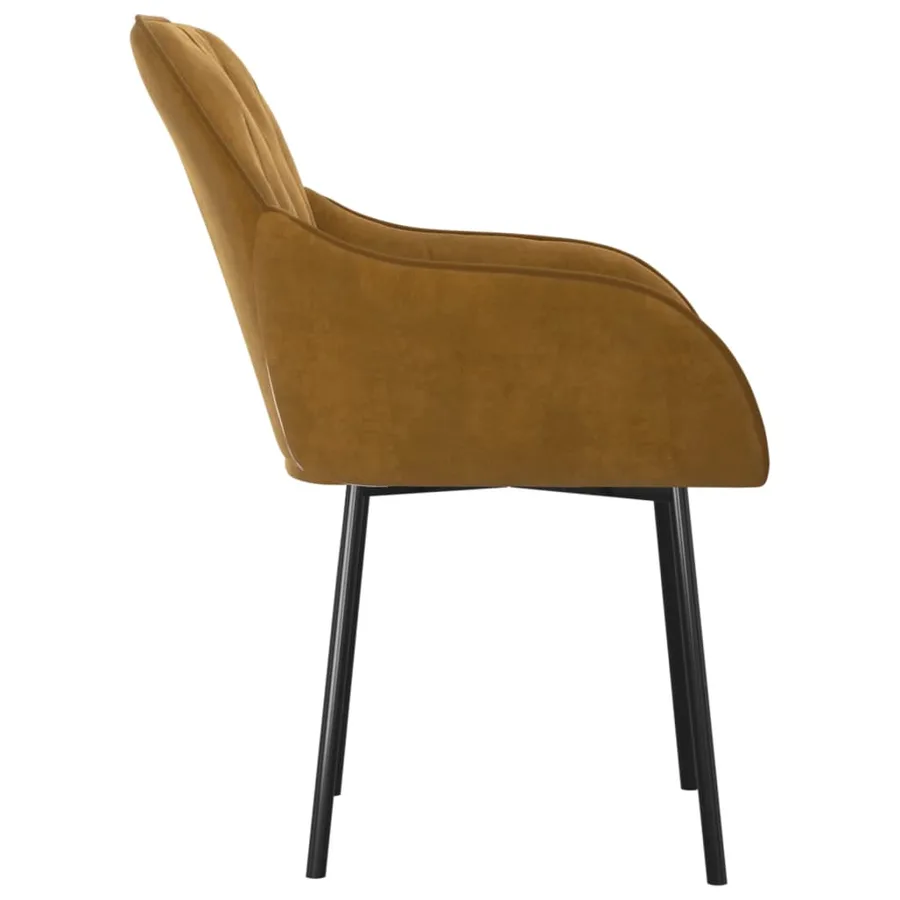 Chaises à manger lot de 2 Marron Velours - 5