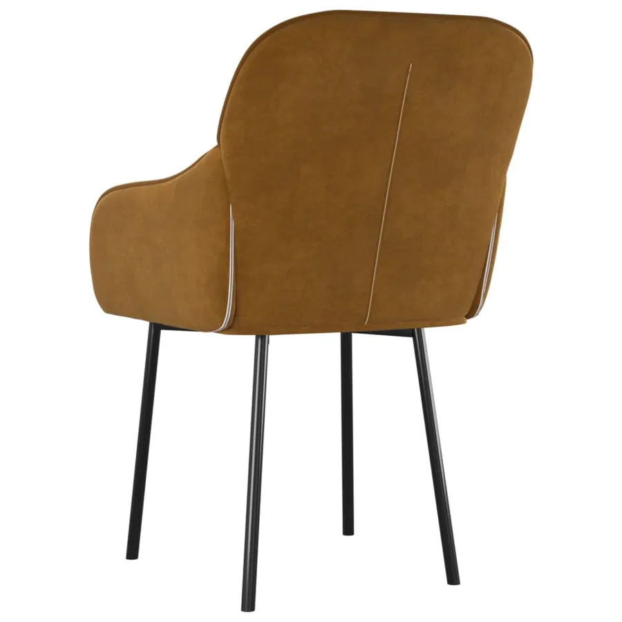 Chaises à manger lot de 2 Marron Velours - 6