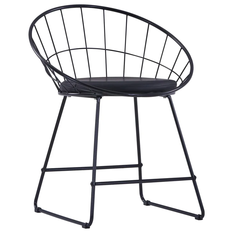 Chaises à manger Siège en similicuir lot de 2 noir acier - 3