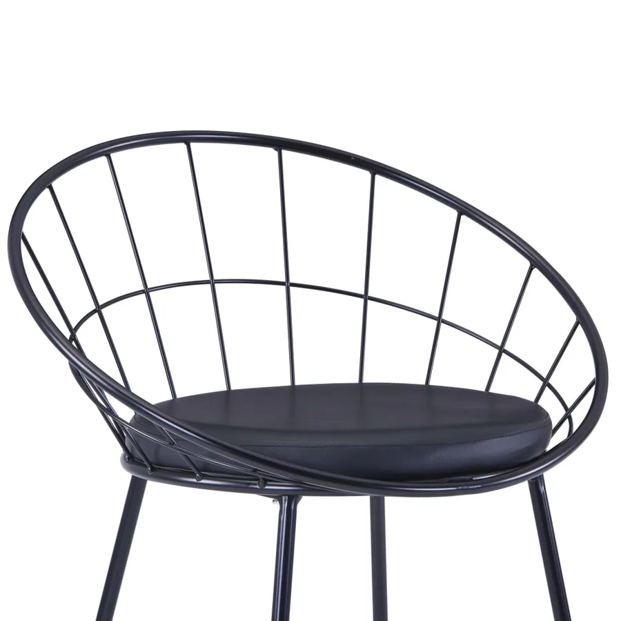 Chaises à manger Siège en similicuir lot de 2 noir acier - 6