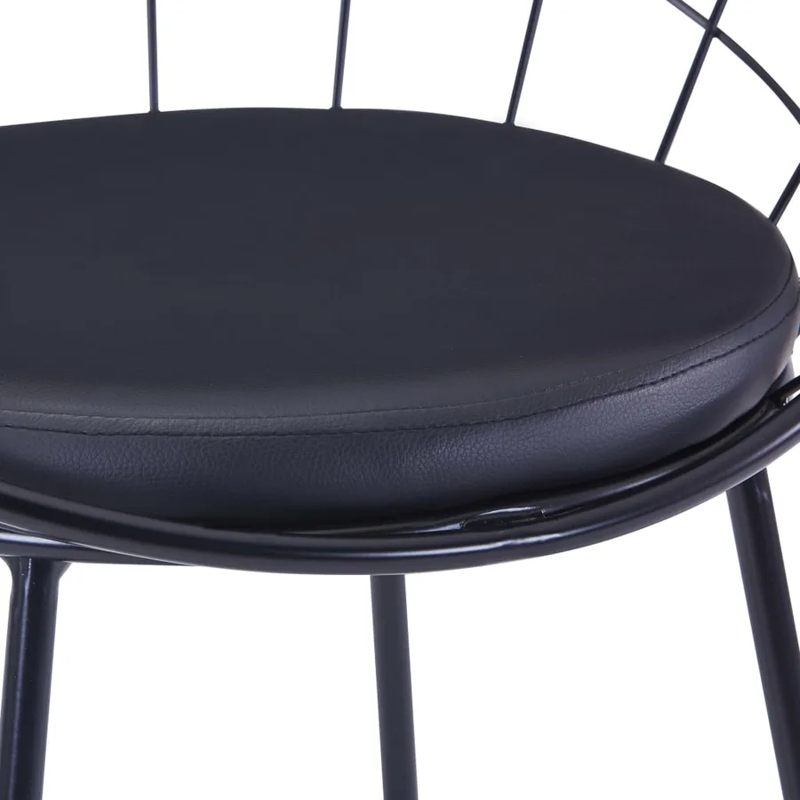 Chaises à manger Siège en similicuir lot de 2 noir acier - 7
