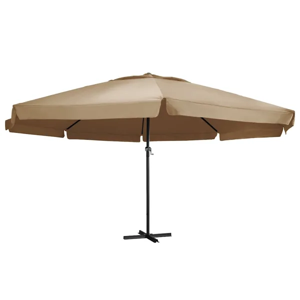 Parasol de jardin avec mât en aluminium 600 cm taupe