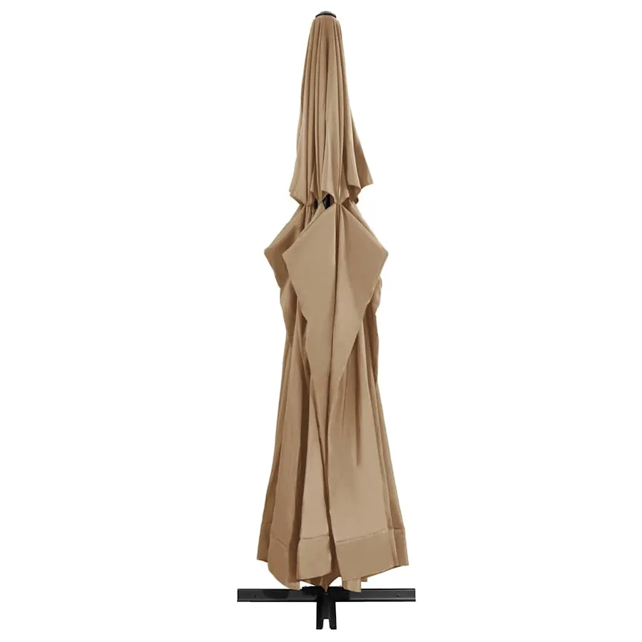Parasol de jardin avec mât en aluminium 600 cm taupe - 3