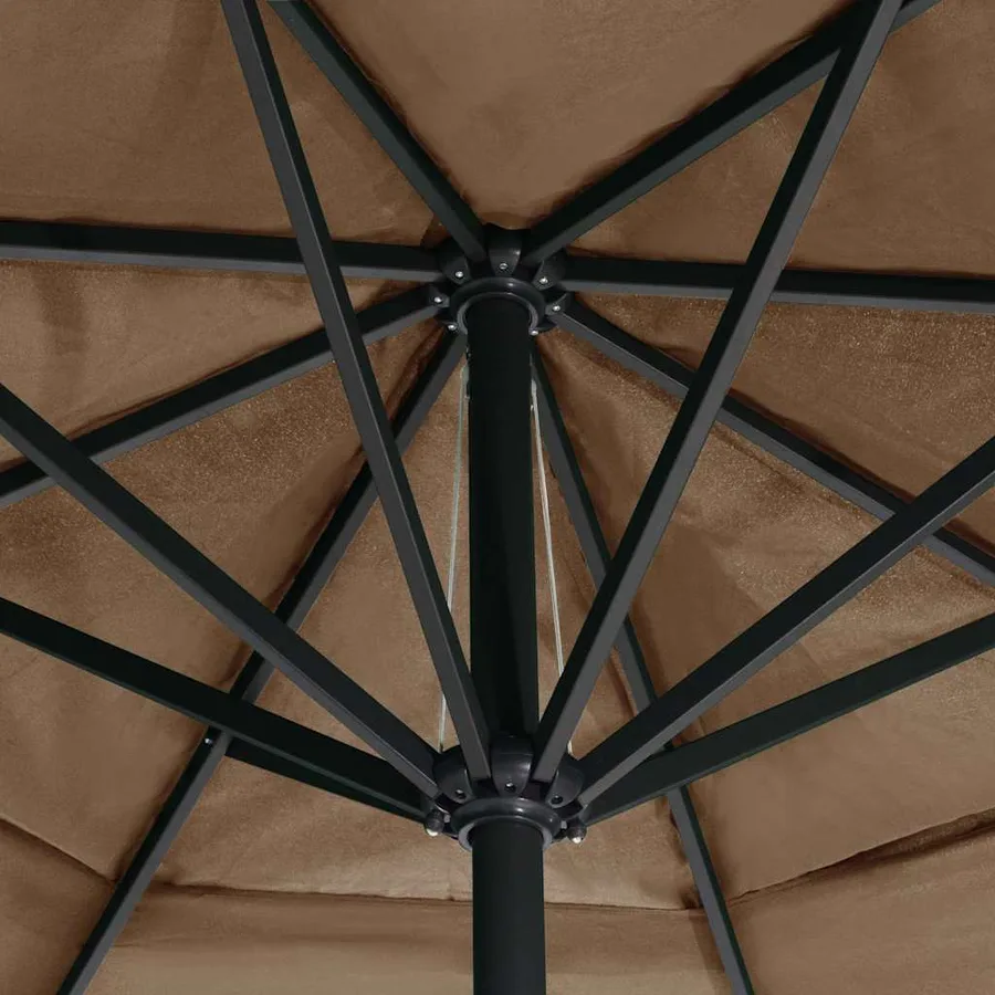 Parasol de jardin avec mât en aluminium 600 cm taupe - 5