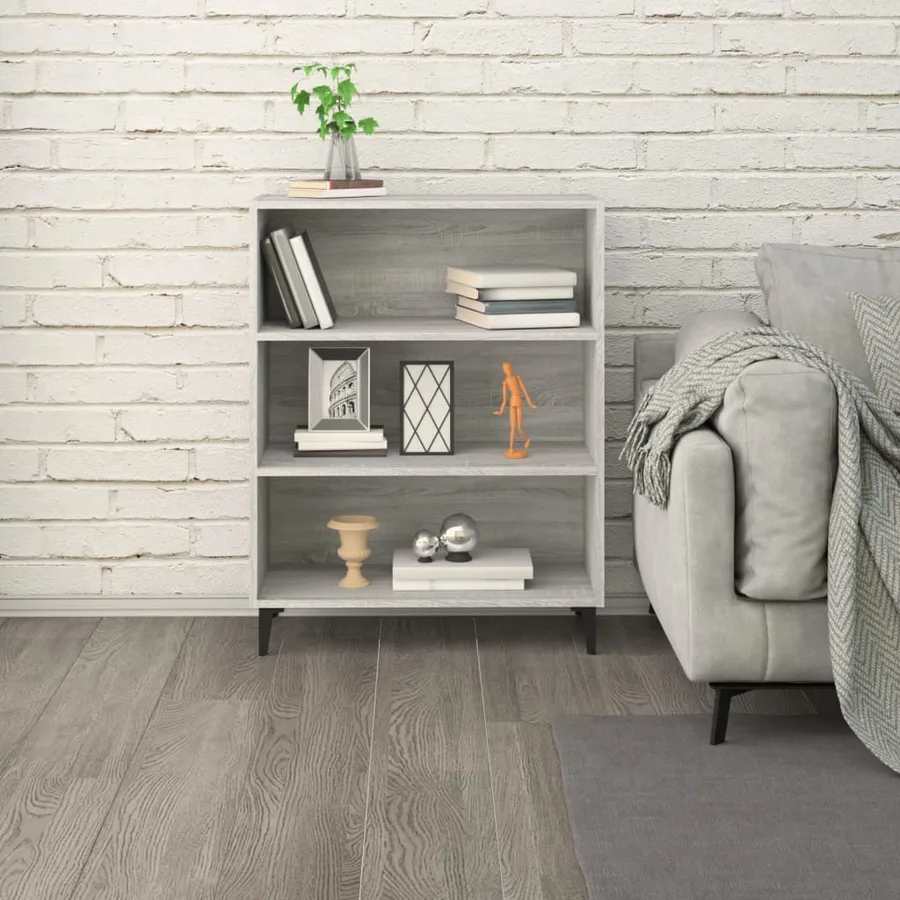 Buffet Sonoma gris 69,5x32,5x90 cm Bois d'ingénierie - 6