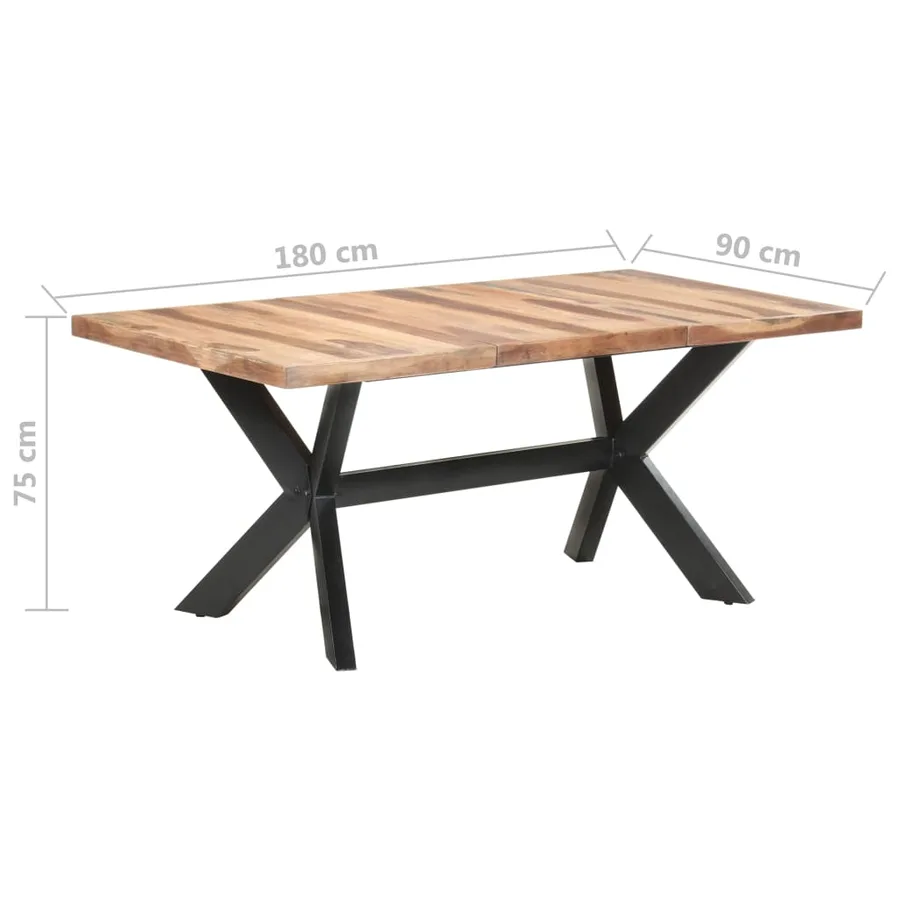Table de salle à manger 180x90x75 cm Bois avec finition miel - 6