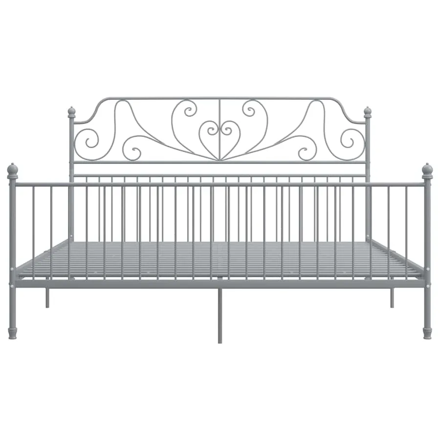 Cadre de lit sans matelas gris métal 180x200 cm - 3