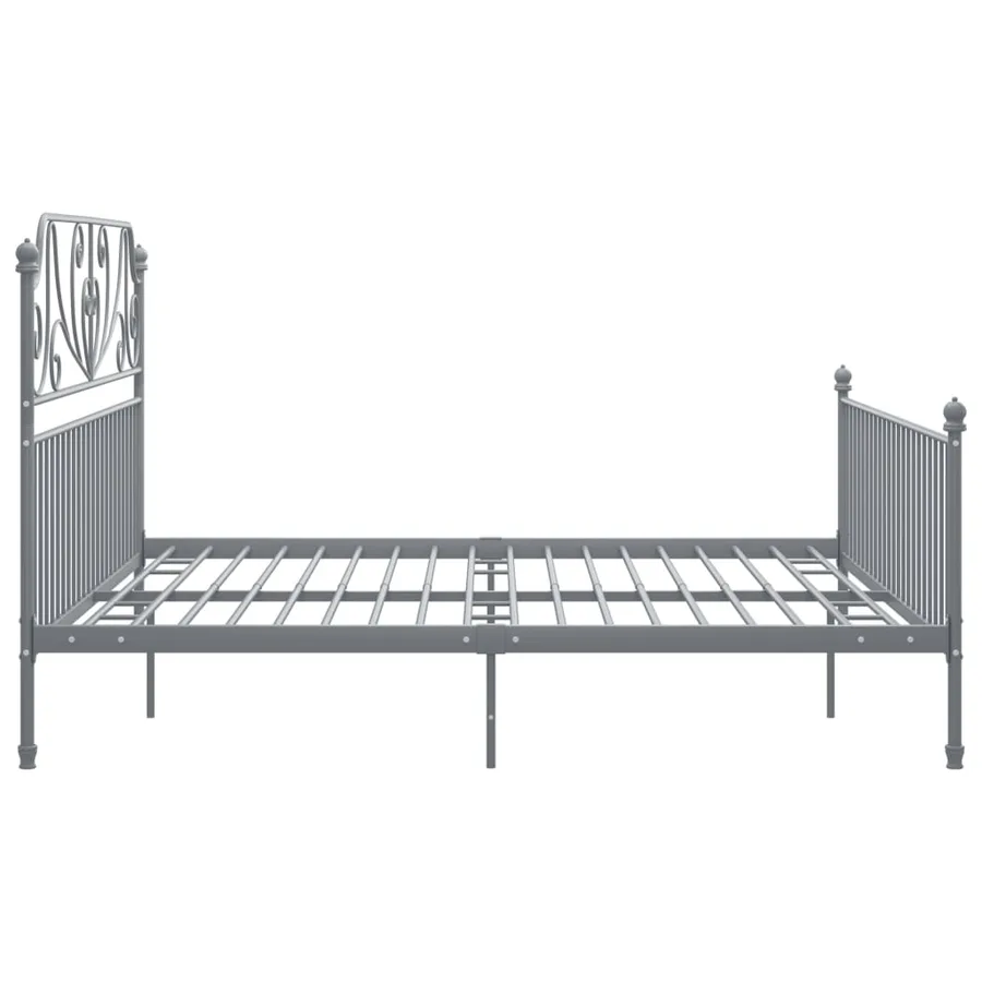 Cadre de lit sans matelas gris métal 180x200 cm - 4