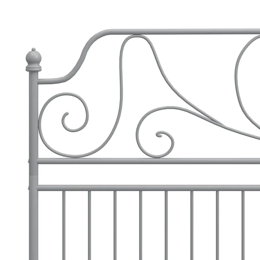 Cadre de lit sans matelas gris métal 180x200 cm - 5