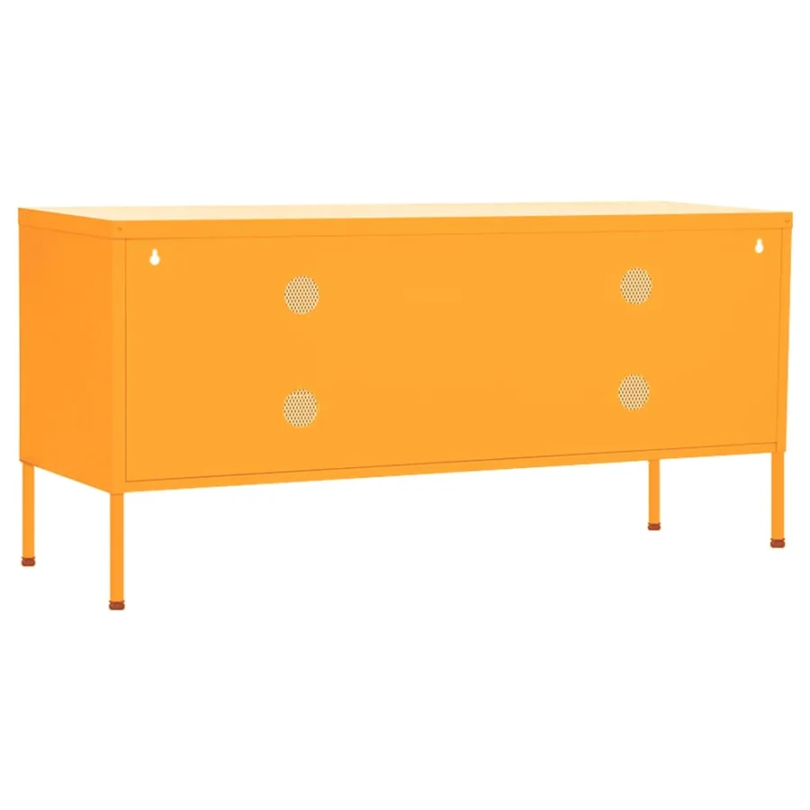 Meuble TV Jaune moutarde 105x35x50 cm Acier - 5