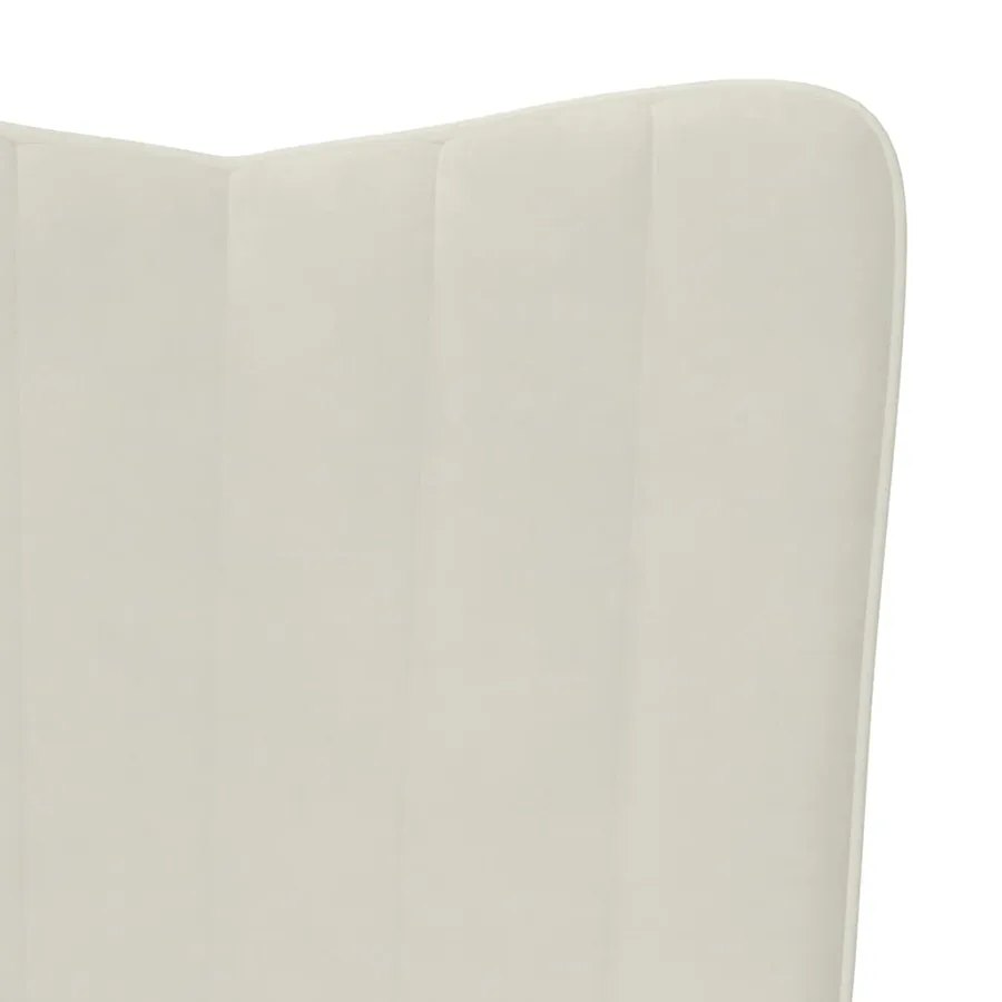 Chaise de relaxation Blanc crème Velours - 6