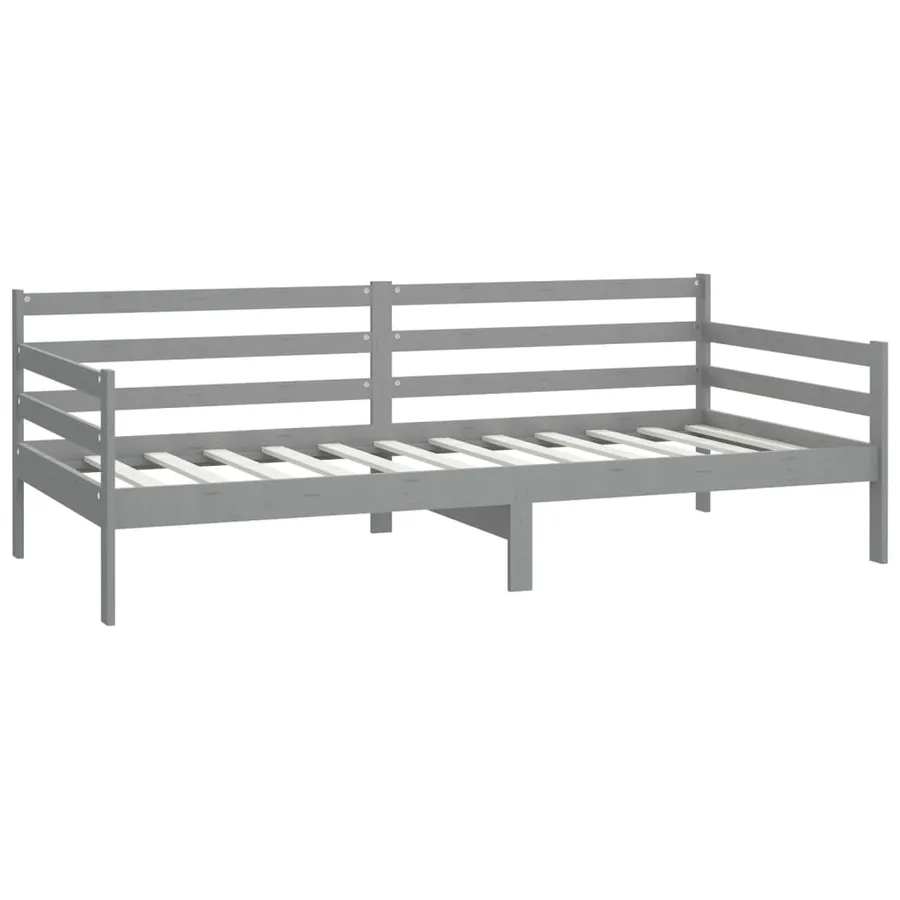 Lit de jour sans matelas gris bois de pin massif 90x200 cm - 5