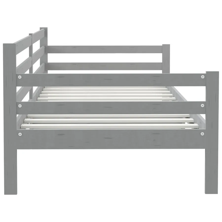 Lit de jour sans matelas gris bois de pin massif 90x200 cm - 6