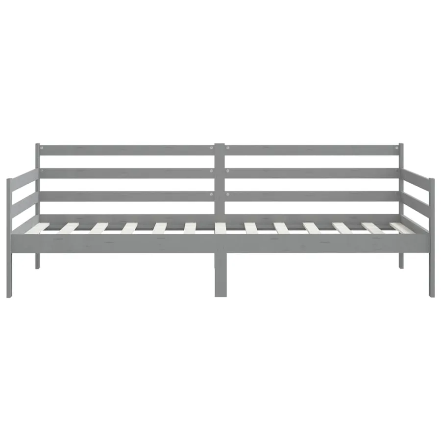 Lit de jour sans matelas gris bois de pin massif 90x200 cm - 7