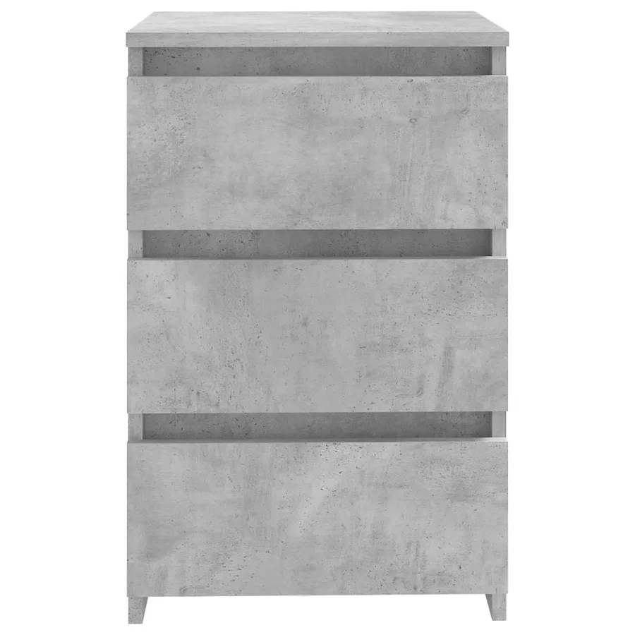 Table de chevet gris béton 40x35x62,5 cm bois d'ingénierie - 3