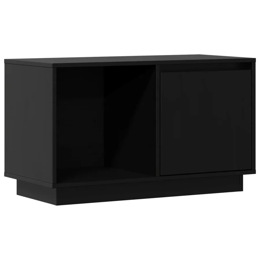 Meuble TV Noir 74x35x44 cm Bois de pin massif - 2