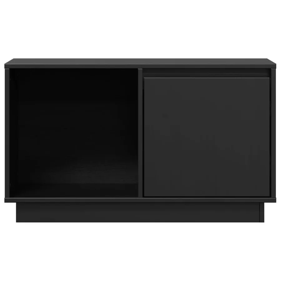 Meuble TV Noir 74x35x44 cm Bois de pin massif - 4