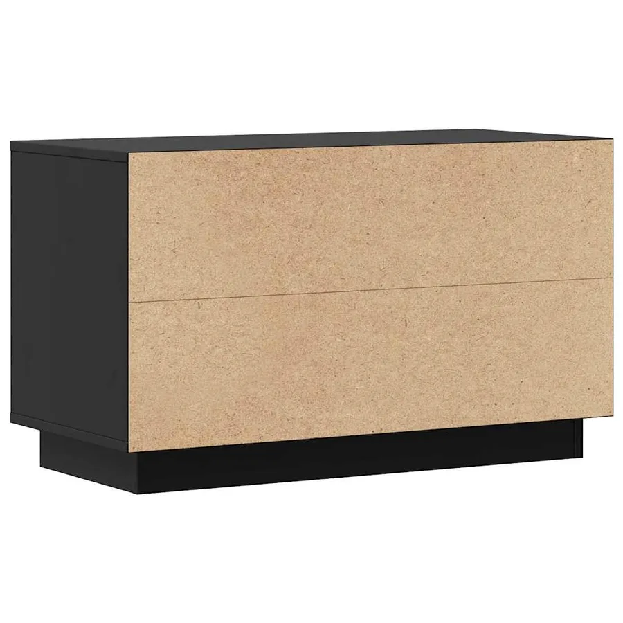 Meuble TV Noir 74x35x44 cm Bois de pin massif - 7