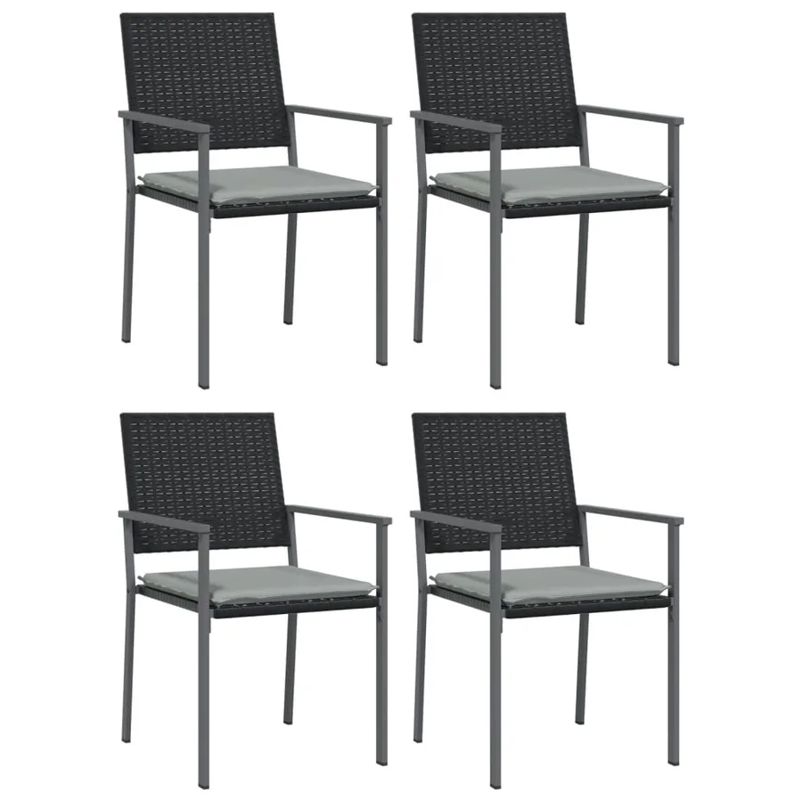 Ensemble à manger de jardin 5 pcs coussins résine tressée acier - 4