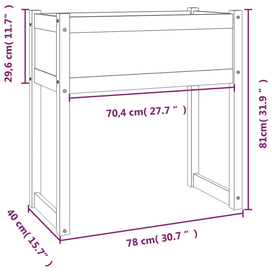 Jardinière 78x40x81 cm Bois massif de pin - 9