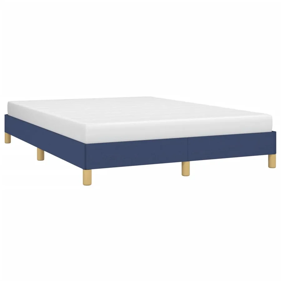 Cadre de lit sans matelas bleu 140x190 cm tissu - 3