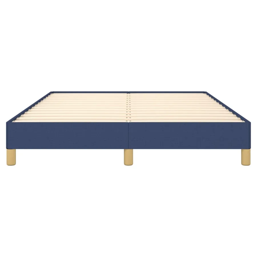 Cadre de lit sans matelas bleu 140x190 cm tissu - 5