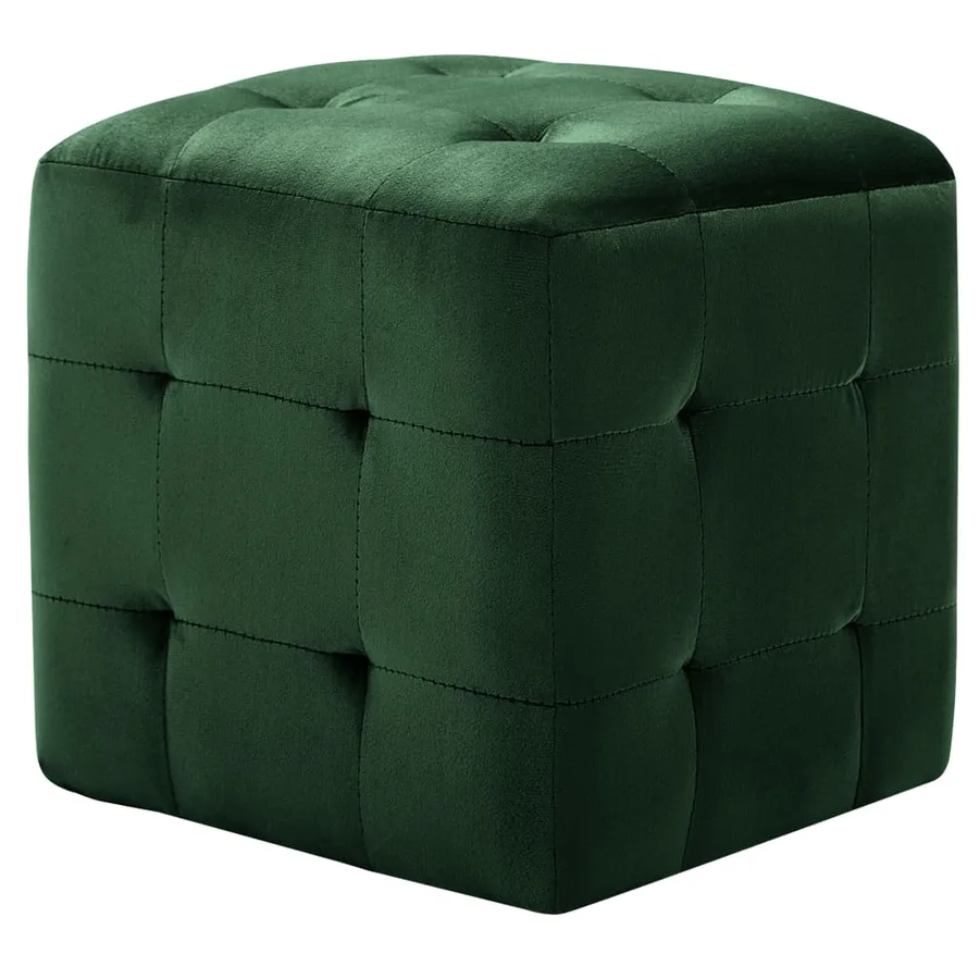 2 pcs Poufs Vert 30 x 30 x 30 cm Tissu velours - 2