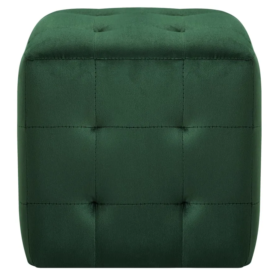 2 pcs Poufs Vert 30 x 30 x 30 cm Tissu velours - 3