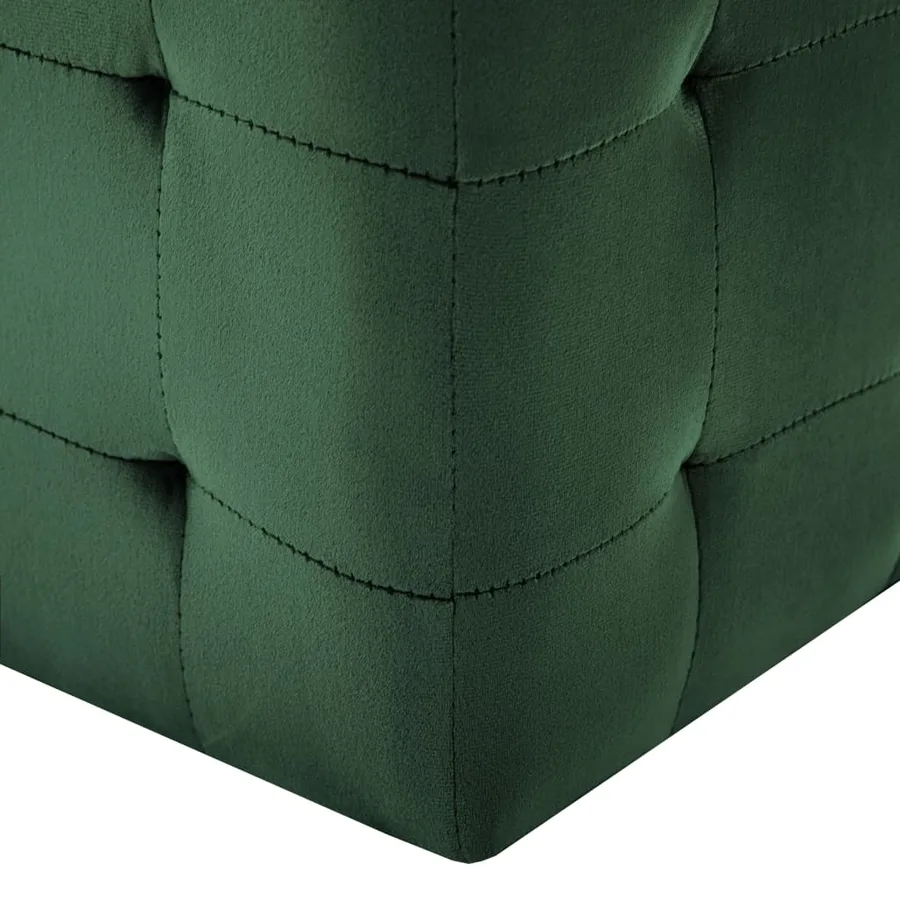 2 pcs Poufs Vert 30 x 30 x 30 cm Tissu velours - 5