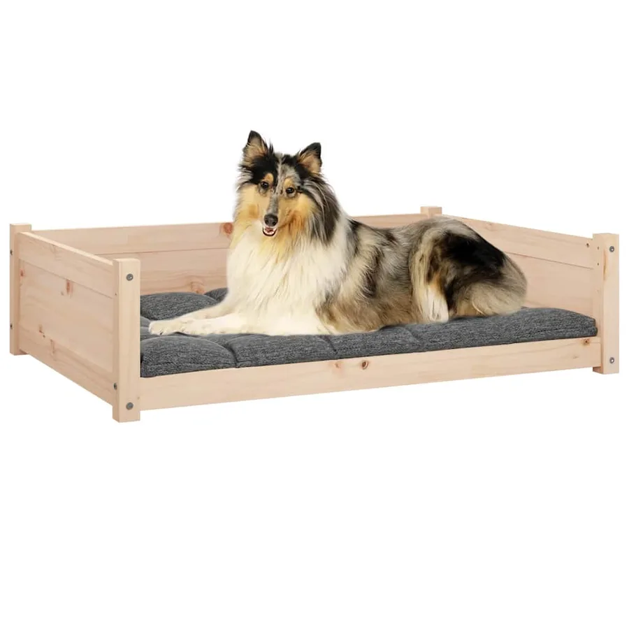 Lit pour chien 95,5x65,5x28 cm Bois de pin solide - 4