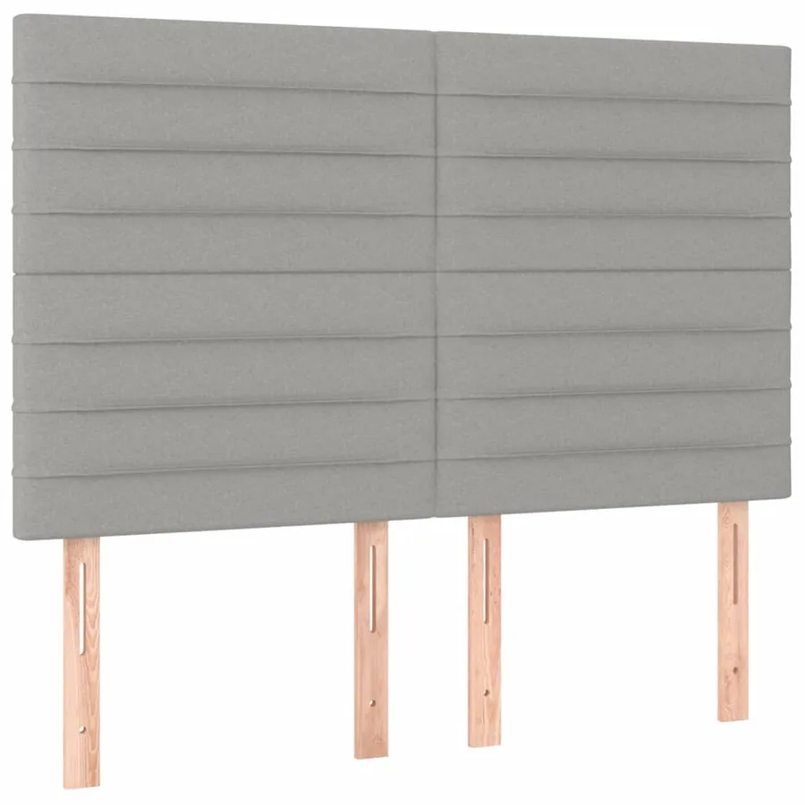 Sommier à lattes de lit avec matelas Gris clair 140x190cm Tissu - 5