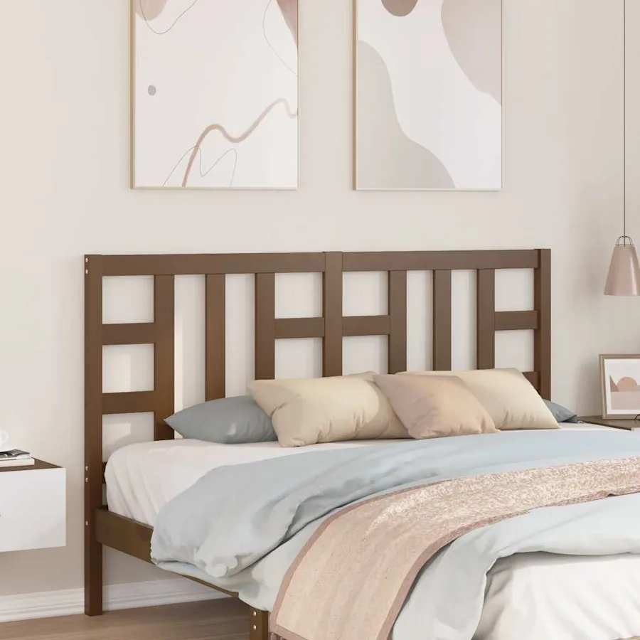 Tête de lit Marron miel 156x4x100 cm Bois massif de pin