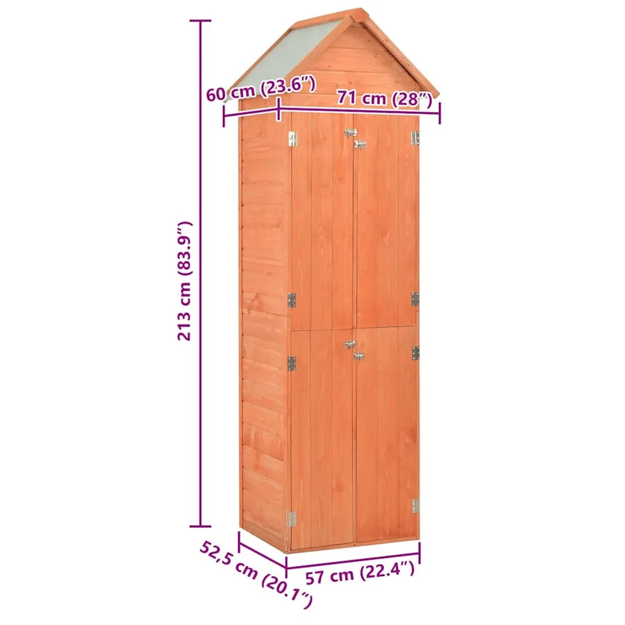 Abri de jardin 71 x 60 x 213 cm Bois - 12